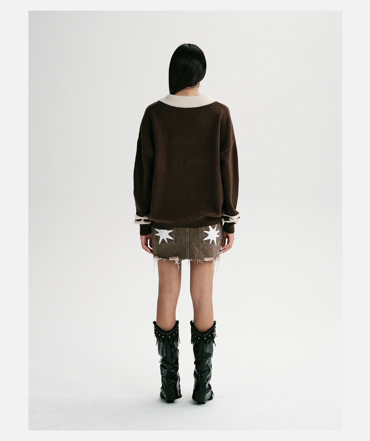 Src V-neck Sweater Brown