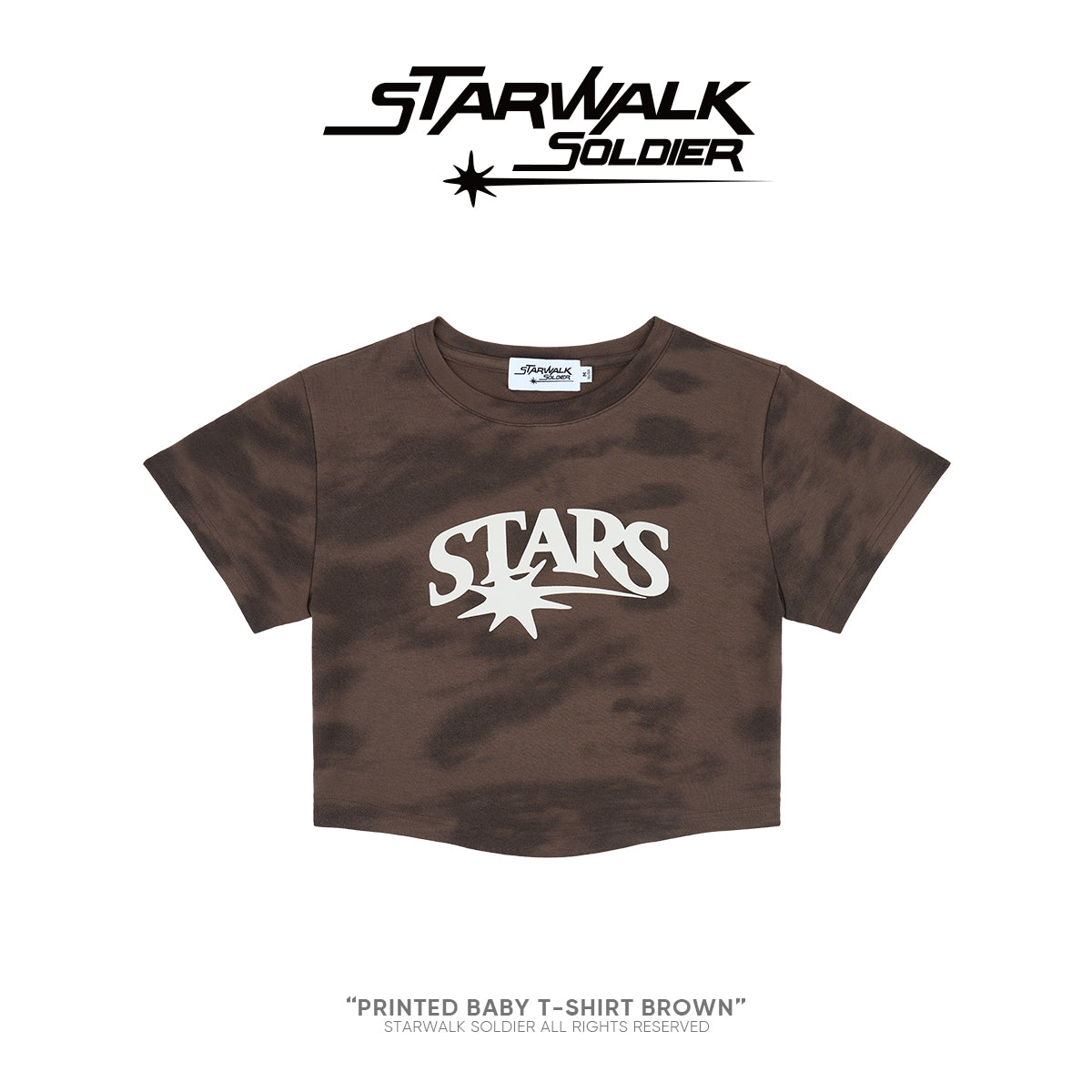 Printed Baby T shirt Brown