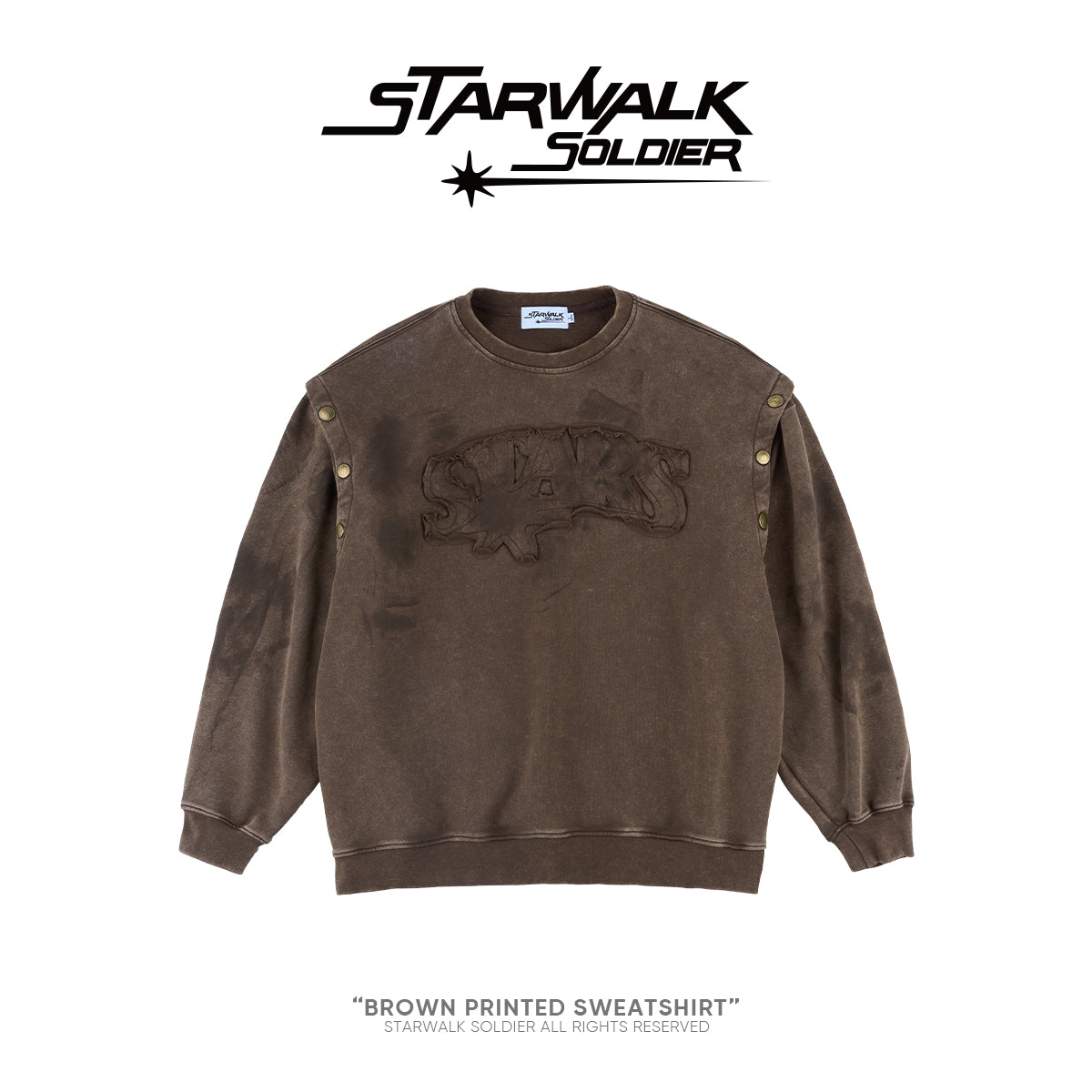 Brown Printed Sweatshirt